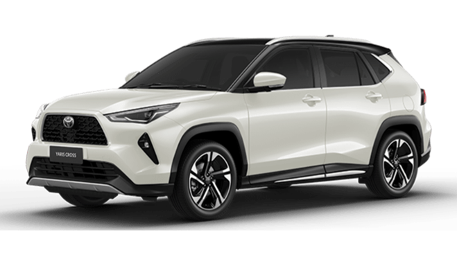 toyota yaris cross trắng nóc đen